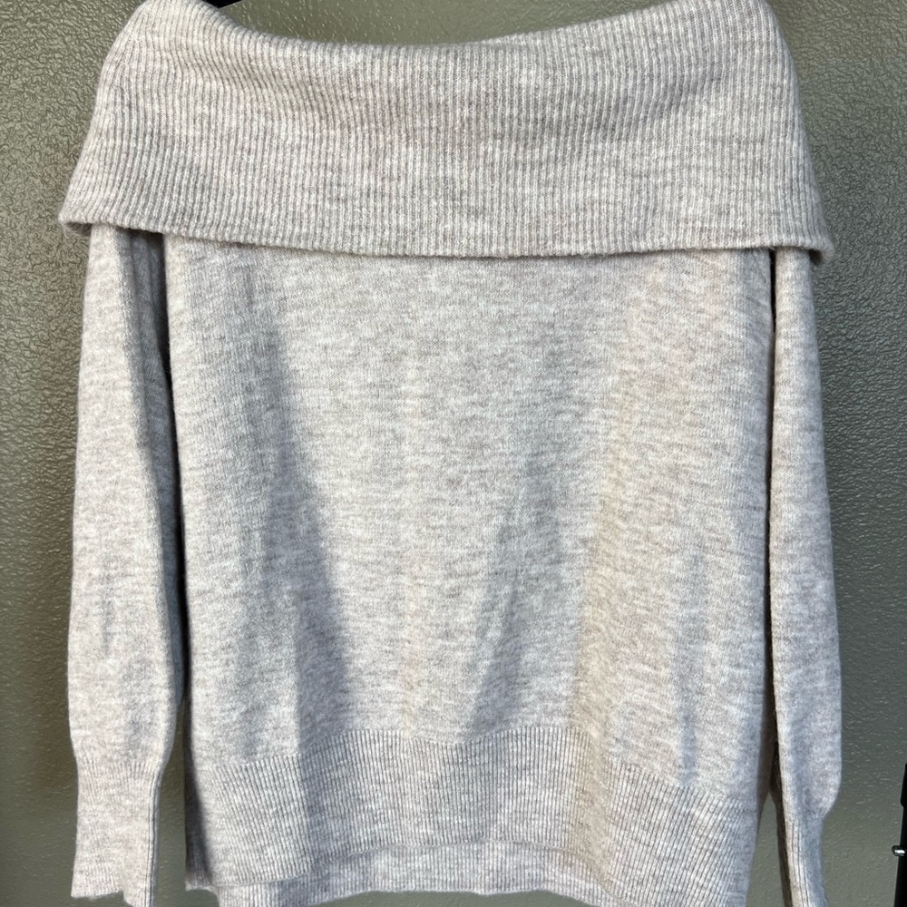 H&M Oatmeal Off-Shoulder Sweater